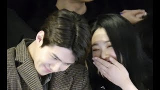 190324 EXO Sehun amp Mina Gugudan Cute Interaction in Seoul Fashion Week [upl. by Brechtel]