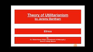 Utilitarianism of Bentham बेंथम का उपयोगितावाद By DrHitesh Kumar Singh [upl. by Deland]