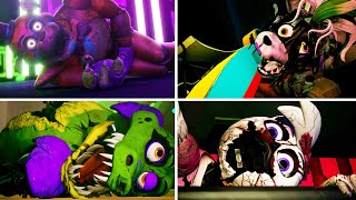 FNAF Security Breach ALL Animatronics DESTRUCTIONS FIVE NIGHTS AT FREDDYS SECURITY BREACH [upl. by Lein]