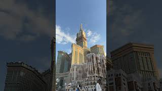 Beautiful view of clouds passing by clock tower in Makkah islam makkah clocktower [upl. by Nealah]