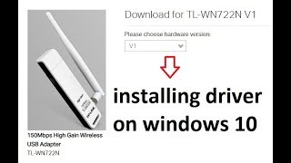 How to download and install tplink tl wn722n v1 wireless usb driver on windows 10 or win8 [upl. by Sileray122]