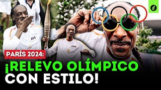 SNOOP DOGG brilla con la ANTORCHA OLÍMPICA en PARÍS 2024  Depor [upl. by Trevar717]