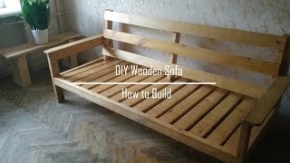 DIY Simple Wooden Indoor Sofa  How to Build  Evde Ahşaptan Koltuk Nasıl Yapılır [upl. by Kendrah]