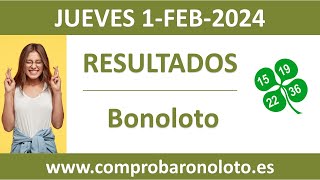 Resultado del sorteo Bonoloto del jueves 1 de febrero de 2024 [upl. by Swarts]