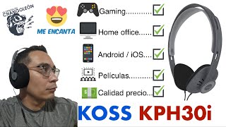 KOSS KPH30i  mod Pads Gaming ✓ Home office ✓ Cel ✓ Peliculas ✓ Calidad precio ✓ [upl. by Enibas]