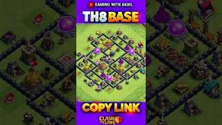 Perfect TH8 Base Design✨ coc clashofclans [upl. by Eillek]