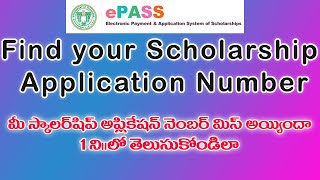 How to get Epass Application ID Number  TS Scholarship Application Fresh Renewal Number Recover [upl. by Mosnar]