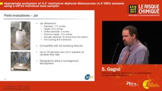 Évaluation adéquate d’aérosols de diisocyanate44’ de diphénylméthane MDI  S Gagné [upl. by Sixela455]