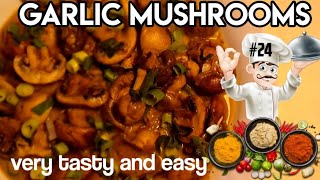 Garlic Mushrooms Recipe with herb butter creamy sauce Champignons Bakken Jamur Bawang Putih 24 [upl. by Pironi163]