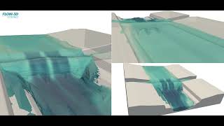 Bridge Overtopping  FLOW3D HYDRO [upl. by Yerffej]