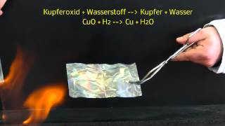 Reduktion von Kupferoxid mit Wasserstoff Redoxreaktion [upl. by Euqinu668]