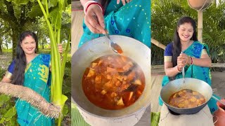 বাঙ্গালীর সেরা স্বাধের মান কচু রেসিপি।।Bengali Style Man Kachur Recipe।।cooking kanikarrannaghor [upl. by Alyse]