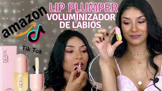 Labios GRUESOS sin inyección 💉con el labial DEROL mas vendido de AMAZON DEROL LIP PLUMPER [upl. by Nnylirehs]