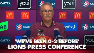 Fagan not rattled by winless start  Brisbane Lions Press Conference  Fox Footy [upl. by Mira711]