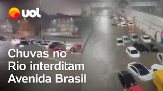 Chuvas no Rio de Janeiro deixam desaparecidos alagam hospital e interditam Avenida Brasil [upl. by Nosila]