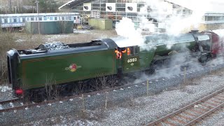 60103 Flying Scotsman leaving NRM Shildon enroute York 18124 [upl. by Enileuqkcaj]