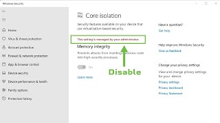 Core Isolation Managed by your organization [upl. by Aicilf]