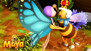 The Queen Bee Dances With A Butterfly  Maya the bee🍯🐝🍯 [upl. by Acirea]