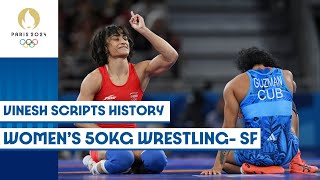 🇮🇳 Vinesh storms in womens wrestling freestyle 50kg final  Paris 2024 highlights [upl. by Nidnerb]