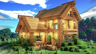 Simple Oak Survival House  Minecraft Tutorial 69 [upl. by Llenna]