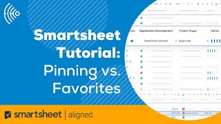 Smartsheet Tutorial Pinning vs Favorites [upl. by Sonaj]