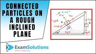 Connected Particles on a rough inclined plane  ExamSolutions [upl. by Atlante688]