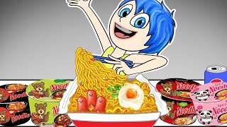 Inside Out 2  Joy Cooking Spicy Noodes  ASMR  Mukbang Animation [upl. by Dutch908]