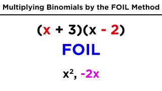 Multiplying Binomials by the FOIL Method [upl. by Hakeber964]