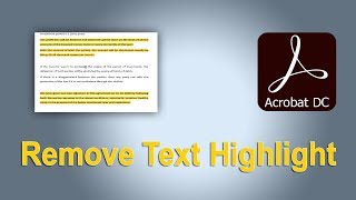 How to remove text Highlight of pdf document in Adobe Acrobat Pro [upl. by Assenar]