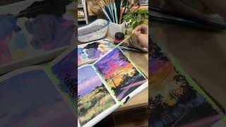 gouachepainting landscape art gouache posternicker [upl. by Sucramed158]