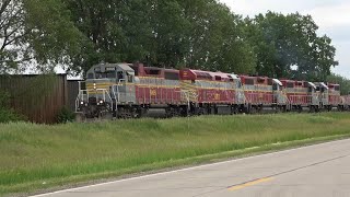 BUSY at the Cedar Falls Junction Iowa Northern with BIG POWER CN L570 and CN L571 take turns [upl. by Pratte]