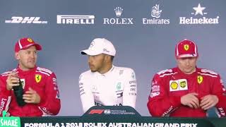 Lewis Hamilton says to Sebastian Vettel quot I was waiting to wipe the smile off your facequot [upl. by Tresa441]