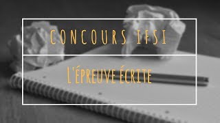 CONCOURS IFSI  Lépreuve écrite [upl. by Callie]