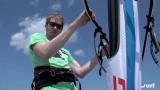 WindsurfManöver – Trapezsurfen Teil 1 Trapezeinstellungen [upl. by Algar500]