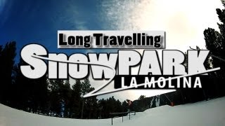 Freestyle Snowboard  Snowpark La Molina  Long Travelling Tricks  GoPro HD [upl. by Latreese632]