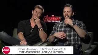 Chris Hemsworth amp Chris Evans Chat THE AVENGERS AGE OF ULTRON [upl. by Saxon111]