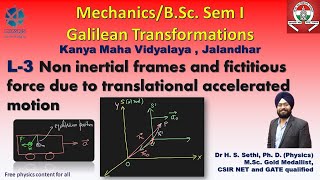 L 3  Fictitious force in Noninertial frames  BSc Physics  GNDU  PU  DU  HPU  IIT JAM [upl. by Kilby500]