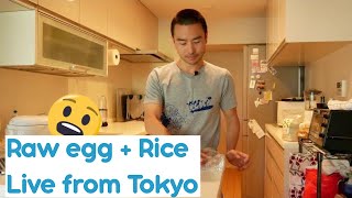 Tamago Kakegohan  raw egg with rice 🍚 live from tokyo replay HQ [upl. by Notneuq200]