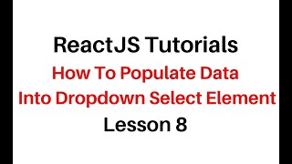 How to Get Value from Select Option in React JS React Dropdown [upl. by Mosora]