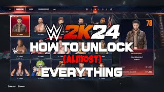 WWE 2K24 How to Unlock almost Everything Tutorial [upl. by Mundy]