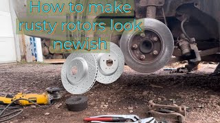 How to clean up shitty brake rotors to make them look newish [upl. by Naibaf]