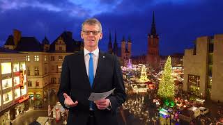 Weihnachts und Neujahrsgruß von Egbert Geier Bürgermeister der Stadt Halle Saale [upl. by Dasie387]