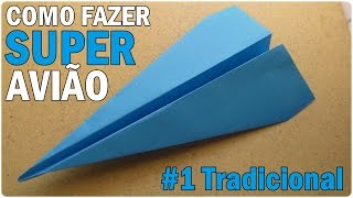 Como fazer um avião de papel modelo tradicional 1 dobradura  origami ✔ [upl. by Rianna]