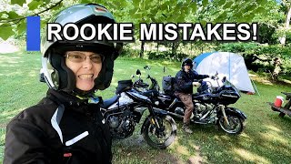 3 Rookie Motorcycle Camping Mistakes  campinghacks [upl. by Aliuqaj]