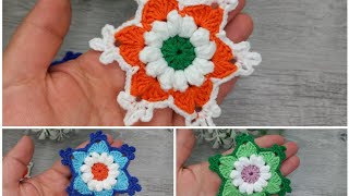 EASY CROCHET FLOWERKolay örgü çiçek yapımı crochet knitting örgü youtube youtubevideo keşfet [upl. by Jeremie114]