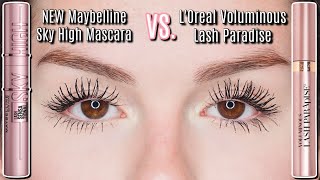 NEW MAYBELLINE SKY HIGH MASCARA VS LOREAL VOLUMINOUS LASH PARADISE  BEST DRUGSTORE MASCARA 2020 [upl. by Yevrah563]