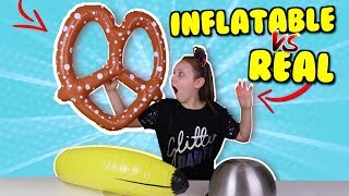 REAL VS INFLATABLE FOOD CHALLENGE [upl. by Oderfliw]