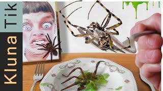 EATING SPIDERS Kluna Tik Dinner  ASMR eating sounds no talk Есть пауки Comiendo SPINNER ESSEN [upl. by Nivonod]