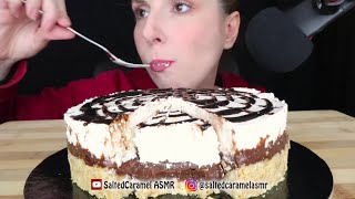 Salted Caramel ASMR chocolate vanilla tart cheesecake Mukbang bites only [upl. by Pollak]