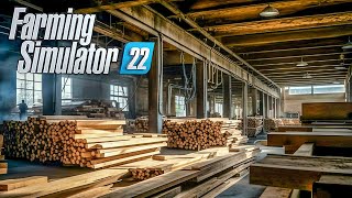 Using Amazing realistic Sawmill to make wood boards  FS 22 [upl. by Elmore]